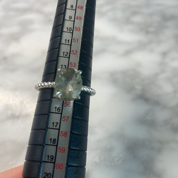 Green amethyst ring 925 sterling silver in size 7 - Picture 8 of 8